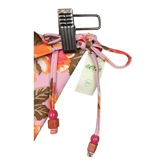 Aerie Printed Ruffle Tie Cheekier Bikini Bottom in Country Pink Size S NWT - Picture 7 of 12